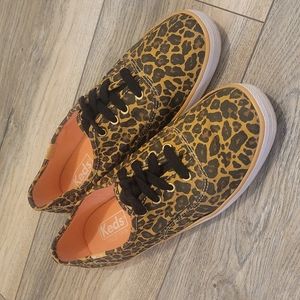 Keds Womens Leopard Print Champion Classic Canvas Lace Up Flat Sneakers sz 7